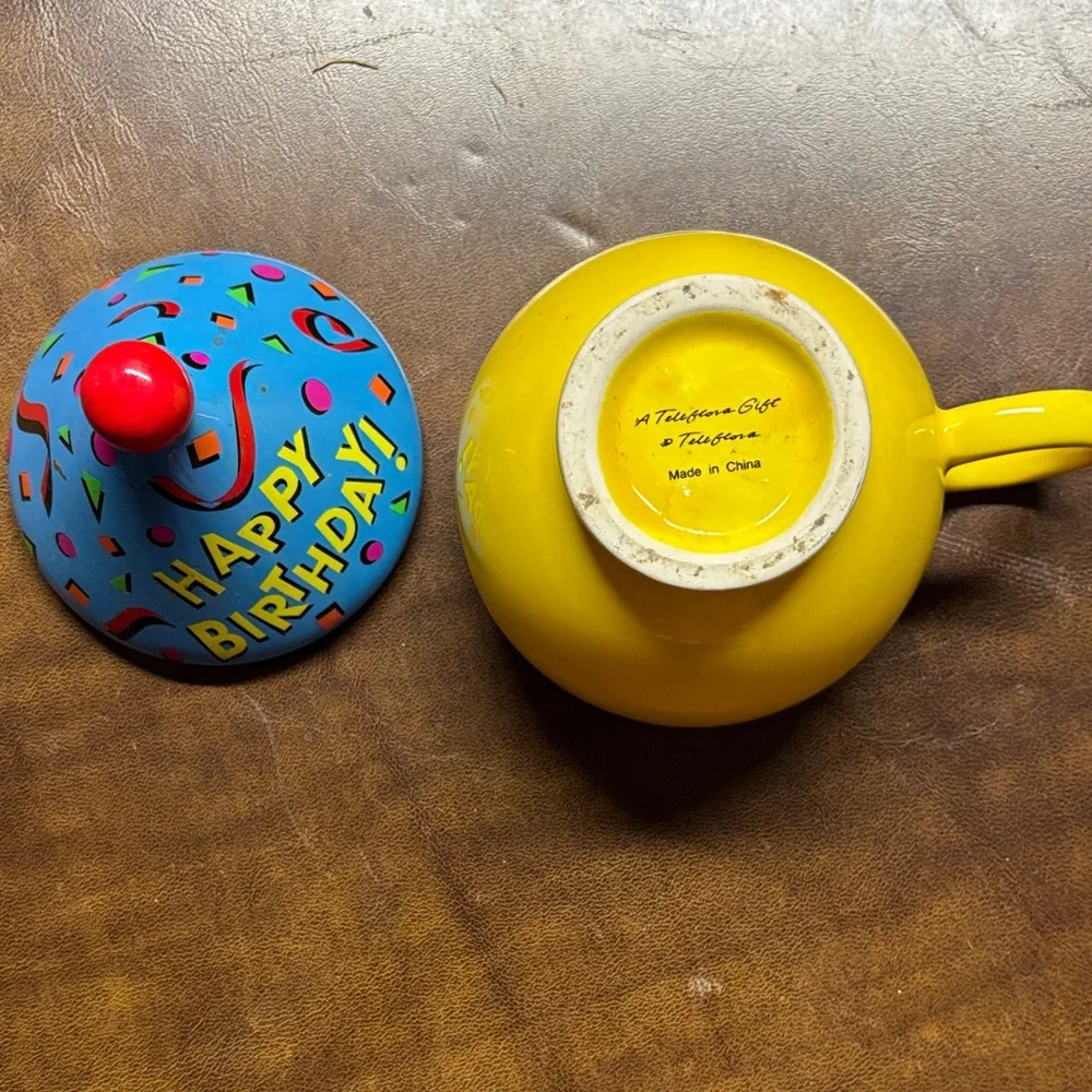 Happy Birthday Smiley Mug with Blue Party Hat